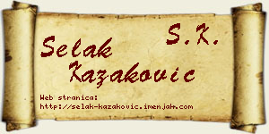 Selak Kazaković vizit kartica